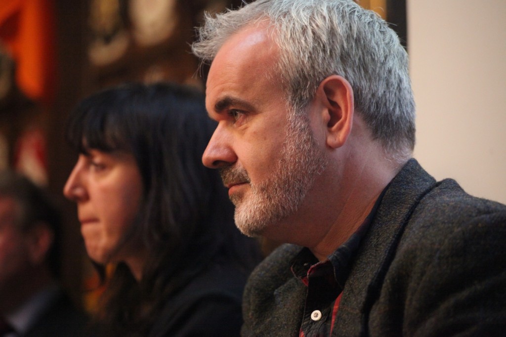Eleanor Tiernan and Colm O'Gorman listen to contributions from the floor